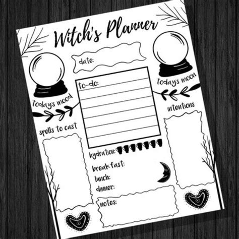 Free witchy planner printables